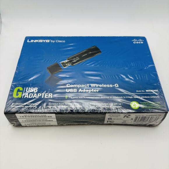 Linksys Compact Wireless - G USB Adapter Model WUSB54GC BRAND NEW Sealed. - Picture 1 of 16